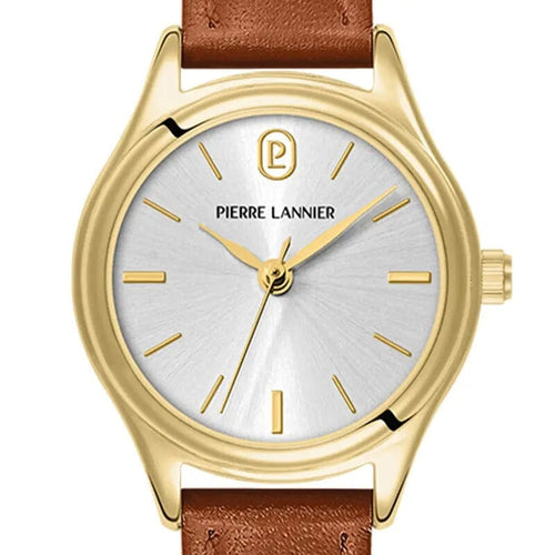 Pierre Lannier 021K524 Montre Femme Pya Bracelet Cuir Camel – Cadran Gris Soleil, Mouvement Quartz & Élégance Intemporelle Femme Ocarat 