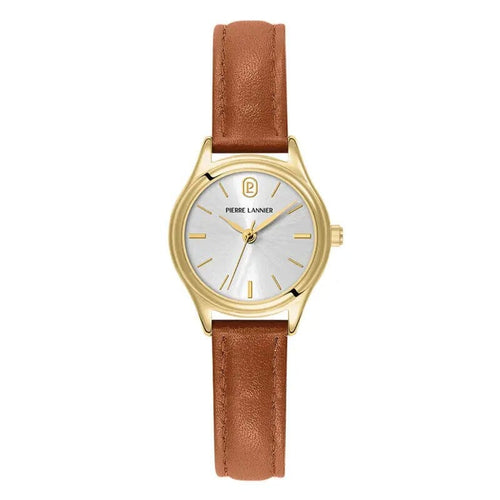 Pierre Lannier 021K524 Montre Femme Pya Bracelet Cuir Camel – Cadran Gris Soleil, Mouvement Quartz & Élégance Intemporelle Femme Ocarat 