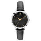 Pierre Lannier 034N633 Montre Femme CHOUQUETTE Argentée – Cadran Soleil Noir, Bracelet Cuir Noir, Quartz Femme PIERRE LANNIER 