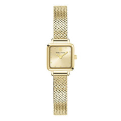 Pierre Lannier 059H542 | Montre Femme à Quartz – Boîtier Carré en Acier Inoxydable PVD Doré, Cadran Doré Soleillé, Bracelet Milanais en Acier Doré Femme PIERRE LANNIER 