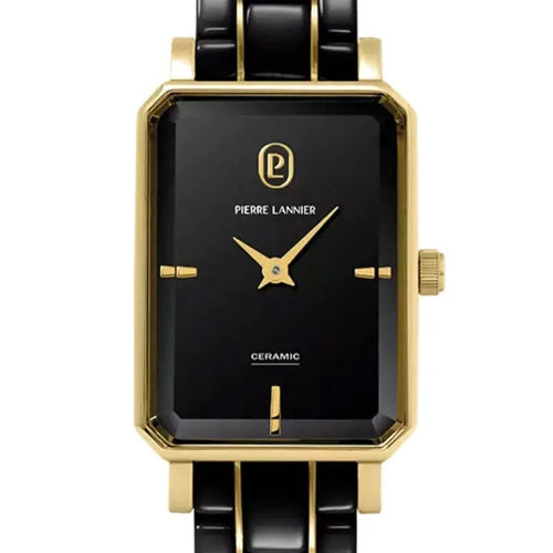 Pierre Lannier 085L839 Montre Femme Ariane Noir & Doré en Céramique et Acier – Élégance Intemporelle, Confort Premium & Précision Quartz Femme Ocarat 