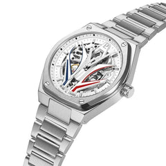 Pierre Lannier 324D101 Montre Homme Automatique Bracelet Acier Inoxydable Argenté – Cadran Squelette Blanc, Élégance Française & Performance Premium Homme Ocarat 