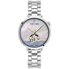 Pierre Lannier Australe 148H691 Montre Femme Automatique, Boîtier Rond 35 mm Argenté, Cadran Nacré Blanc Cœur Ouvert, Bracelet Acier Argenté 14 mm, Miyota 8N24, Étanche 5 ATM Femme PIERRE LANNIER 