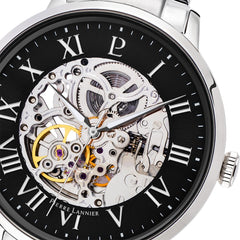 Pierre Lannier Automatic 317B131 Montre Automatique Homme, Boîtier Acier 42 mm, Cadran Squelette Noir, Bracelet Acier Argenté 20 mm Femme PIERRE LANNIER 