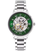 Pierre Lannier Automatic 317B171 Montre Automatique Homme, Boîtier Acier 42 mm, Cadran Squelette Vert, Bracelet Acier Argenté 20 mm Femme PIERRE LANNIER 