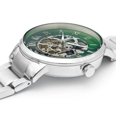 Pierre Lannier Automatic 317B171 Montre Automatique Homme, Boîtier Acier 42 mm, Cadran Squelette Vert, Bracelet Acier Argenté 20 mm Femme PIERRE LANNIER 