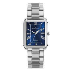 Pierre Lannier Empire 215F161 Montre Homme Quartz, Boîtier Rectangulaire 34 x 30,5 mm, Cadran Bleu Soleillé, Bracelet Acier Gris, Calibre TMI VX21C Homme PIERRE LANNIER 