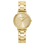 Pierre Lannier ESSENTIAL 089K542 Montre Femme à Quartz, Boîtier Rond Doré 33 mm, Cadran Soleil Doré, Bracelet Acier Doré 14 mm, Étanche 30 m Femme PIERRE LANNIER 