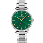 Pierre Lannier Essential 251G171 Montre Homme Quartz, Boîtier Acier 40,5 mm, Cadran Vert Soleillé, Bracelet Acier Argenté 20 mm Femme PIERRE LANNIER 