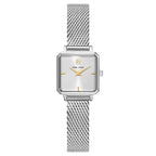 Pierre Lannier LEONOR 071H621 Montre Femme à Quartz, Boîtier Carré en Acier Inoxydable Argenté, Cadran Soleillé Argenté, Bracelet Milanais 12 mm, Étanche 30 m Femme PIERRE LANNIER 