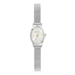 Pierre Lannier OVALIA 074M621 Montre Femme à Quartz, Boîtier Ovale en Acier Inoxydable Argenté, Cadran Soleillé Gris, Bracelet Milanais Argenté, Étanche 30 m Femme PIERRE LANNIER 