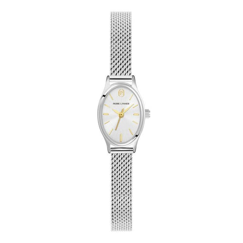Pierre Lannier OVALIA 074M621 Montre Femme à Quartz, Boîtier Ovale en Acier Inoxydable Argenté, Cadran Soleillé Gris, Bracelet Milanais Argenté, Étanche 30 m Femme PIERRE LANNIER 