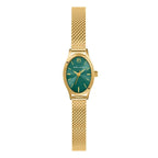 Pierre Lannier OVALIA 075K572 Montre Femme à Quartz, Boîtier Ovale Acier Inoxydable PVD Or, Cadran Vert Soleillé, Bracelet Milanais Doré, Étanche 30 m Femme PIERRE LANNIER 