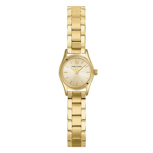 Pierre Lannier PYA 092M542 Montre Femme à Quartz, Boîtier Rond Doré 20 mm, Cadran Soleil Doré, Bracelet Acier Inoxydable Doré 10 mm, Étanche 5 ATM Femme PIERRE LANNIER 