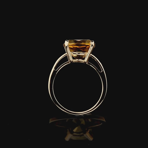 Fine MAUBOUSSIN “Petit Visage d’Amour” Ring in Yellow Gold, Citrine and Diamond