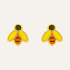 Puces d'oreilles enfant abeille en or jaune 18 carats Boucles d'oreilles Robez Masson 