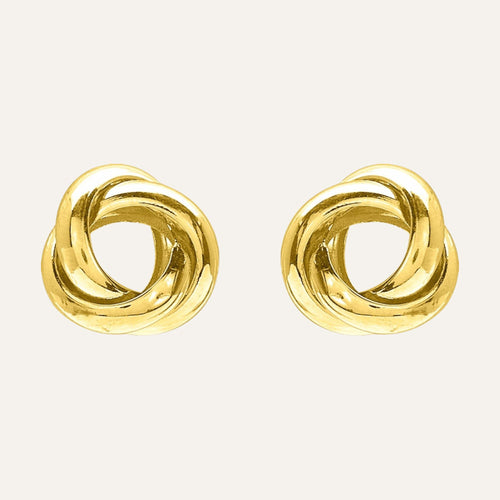 Puces d'oreilles Femme en or jaune 9 carat torsadé Boucles d'oreilles Robez Masson 