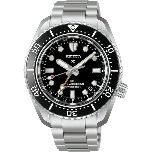 Seiko HBC002J1 Montre Homme Prospex Diver's Watch 1968 Heritage GMT Automatique - Cadran Noir, Lunette Céramique, Étanche 300M, Réserve de Marche 72 Heures Homme SEIKO 