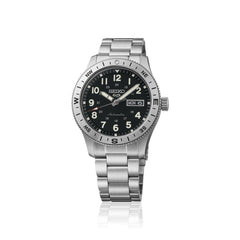 Seiko HDB006K1 Montre Homme Seiko 5 Sports Field Automatique - Acier Inoxydable Noir et Argent, Mouvement Automatique, Lunette Boussole, Étanche 100M, Confort Quotidien Homme SEIKO 