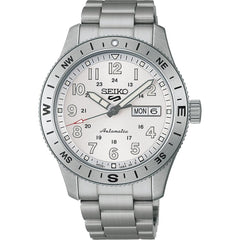 Seiko HDB007K1 Montre Homme Seiko 5 Sports Field Automatique - Cadran Blanc, Acier Inoxydable, Lunette Boussole, Étanche 100M, Confort et Précision au Quotidien Homme SEIKO 