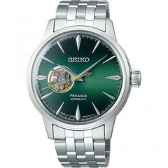 Seiko SSA441J1 Montre Homme Presage Cocktail Time Grasshopper Automatique - Cadran Vert Dégradé Open Heart, Acier Inoxydable, Style Élégant et Raffiné Homme SEIKO 
